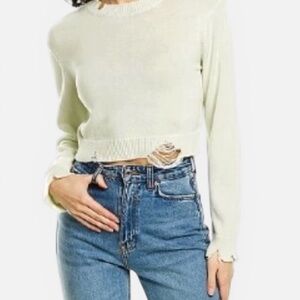525 America Light Sage Crewneck Knit Sweater